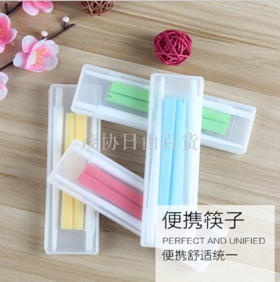 Candy colored plastic chopsticks heart house chopsticks set portable travel tableware