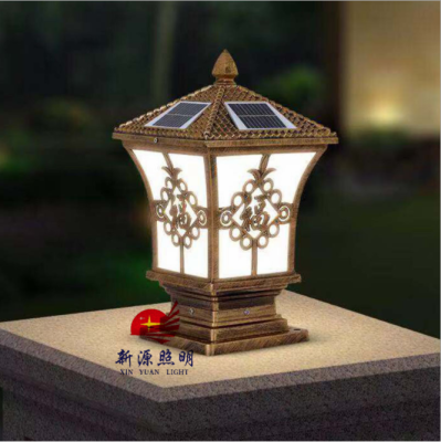 LED Solar Pillar Lamp Commercial Power Dual-Use European Modern Outdoor Waterproof Garden New Homehold Solar Lamp