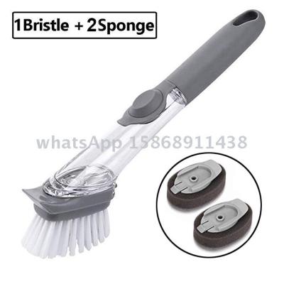 Slingifts Soap Dispensing Brush Dish Wand Cleaning Scrubber Grips with Refill Replacement Head for Kitchen Pot Oven