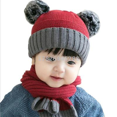 The new princess mom baby hat cartoon fur ball knit hat quick sale hot style