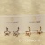 New popular earrings S925 silver needle elegant small earring copper plated gold set 4A zircon simple  accessories