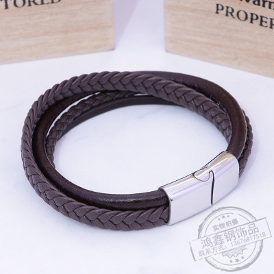 Overbearing Europe and the United States multi-layer leather rope bracelet men bracelet personalities are living with male hand jewelry bracelet students accessories gifts
