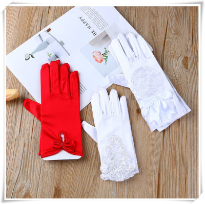 Children's White Gloves Watch Show Dance Gloves Elastic Thin Primary School Kindergarten Etiquette Sports Gloves