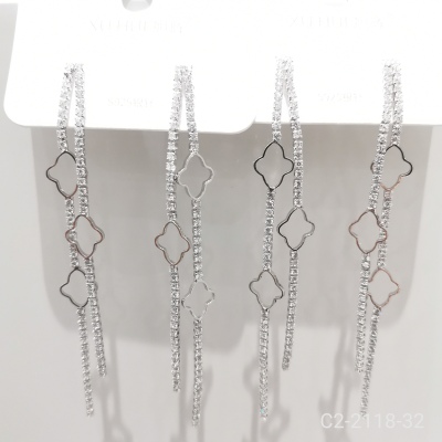 The new S925 sterling silver pin tassel earrings are copper plated and set with 4A zircon