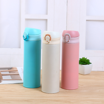 Small, fresh, simple, color matching, large capacity, frosted, textured, stainless steel, thermos GMBH cup, water cup, color'm so far