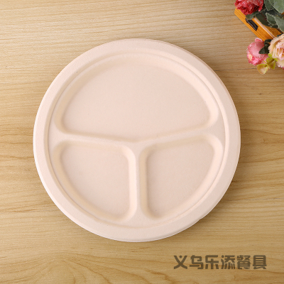 Disposable Paper Tray Paper Bowl Household round Paper Dish Tableware Environmental Protection Picnic Cake Plate Painting Handmade