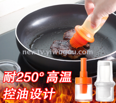 Silicone oil brush resistant to high temperature baking barbecue brush with cover oil brush