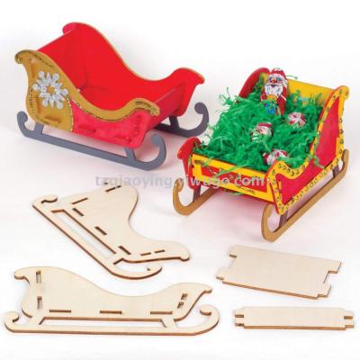 Wooden sleigh set (5 pieces) - Christmas art and crafts - customizable