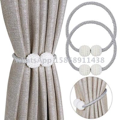 Slingifts Magnetic Curtain Tiebacks Convenient Drape Tie Backs Pearl Decorative Rope Holdback Holder for Window Drapries