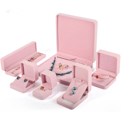 Exquisite high-end flocking jewelry packaging box ring earrings pendant necklace bracelet box small gift box