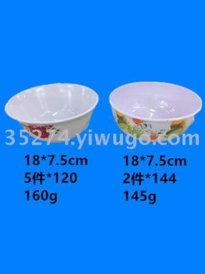 Miamine bowl imitation ceramic bowl mei na dishes street stalls hot style can be sold by ton as a whole container concessions