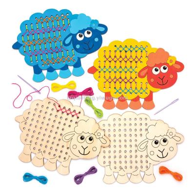 Cross - stitch wood wool wool thread kit spring theme handmade by children