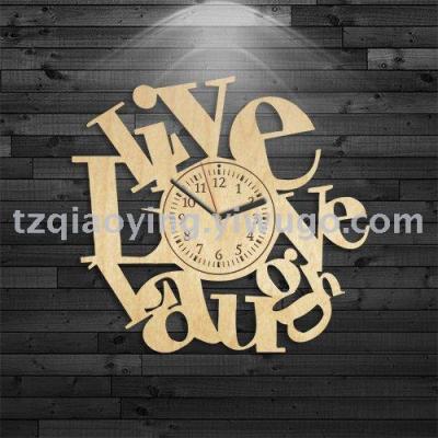 Live Love Laugh wooden clock, modern wall clock, valentine's day gift, fashionable wall clock