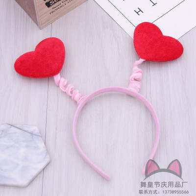 Qixi Adult Headdress Girl's Heart Cute Red Love Headband Hairpin Selling Cute Funny Hair Accessories Bridesmaid Headband Female