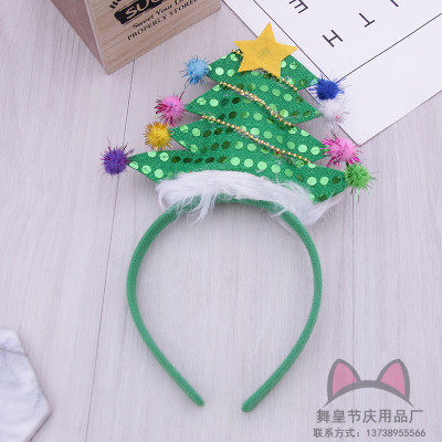 Christmas Headwear Headband Cute Christmas Tree Hair Accessories Decorations Girls Creative Headband Hair Ring