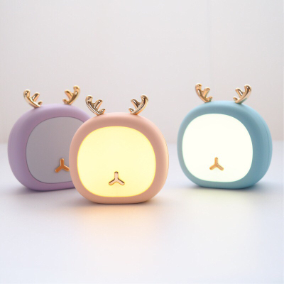 Creative deer multi-functional small lamp student reading eye protection charging LED night light manufacturers direct US