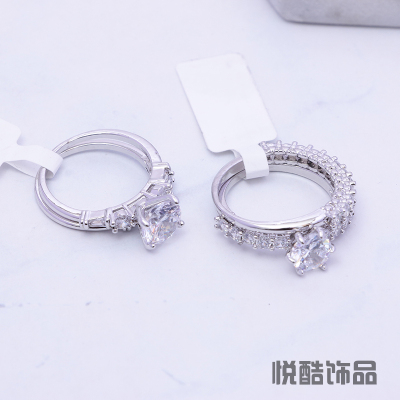 Ring women fashion personality ins trend web celebrity dachang temperament zircon Ring Ring finger Ring