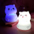 Creative Cat Seven Color Pat Silicone Night Lamp Cartoon Cute Pet Fat Cat Girl's Heart Gift Bedside Charging Night Light