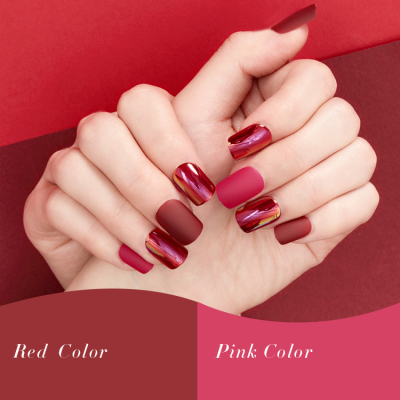 Christmas New Year Red Red Nail Art Popular New Year Nail Art