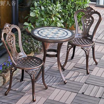 Balcony table and chair three-piece set cast aluminum outdoor table and  courtyard leisure table and chair combination