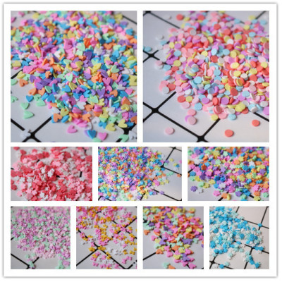 Candy colored soft pottery pop round flakes heart chips play simulation cream mobile phone shell diy accessories