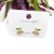 S925 silver needle colored cherry  earring copper plated genuine gold set 4A zircon simple fashion high quality jewelry