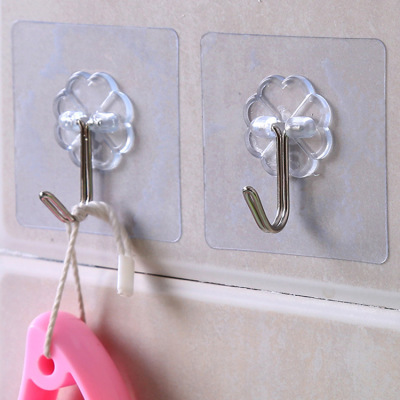 Transparent Powerful behind-the-Door Viscose Hook Kitchen Nail-Free and Non-Marking Hook Wall Bathroom Ideas Sticky Hook