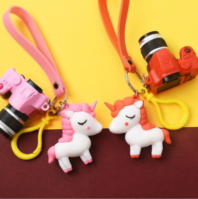 Korean Cute Unicorn Doll Pendant Bag Ornament Girl's Heart Car Keychain Toy Pony Gift Female
