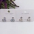 S925 silver needle earrings with color bow tie copper plated gold set with 4A zircon  fashion high quality accessories