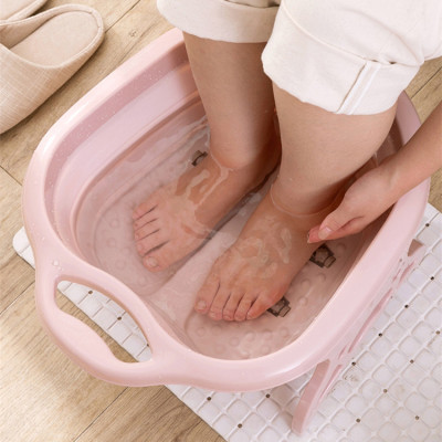 Roller Folding Foot Tub Portable Foot Bath Bucket Wash Foot Basin Household Travel Feet-Washing Basin Massage Bath Bucket