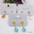  S925 silver needle simple color lacquer eardrop copper plated genuine gold set 4A zircon earring ornaments