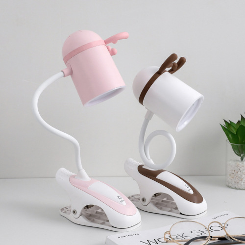Student Charging Small Table Lamp LED Desk Eye Protection Clip Dormitory Bedside Lamp USB Charging Reading Home Clip