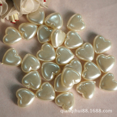 Factory Direct selling 6*14mm flat love ABS Rice White straight Hole Heart Children Accessories