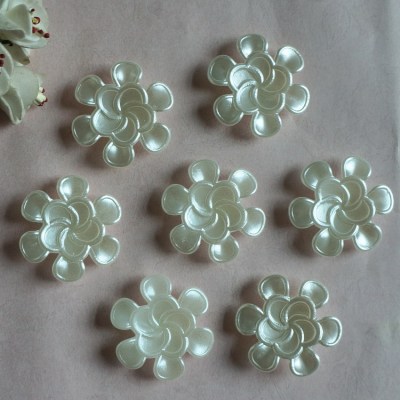 Factory Direct Sales Six-Petal Flower Beads 8 * 36mm Four-Hole Hand-Stitched Imitation Pearl Flower Jewelry Accessories ABS Imitation Pearl