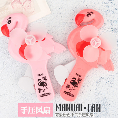 Flamingo SQ hand pressed fan eco-friendly portable student hand-held fan kids mini fan promotional gift