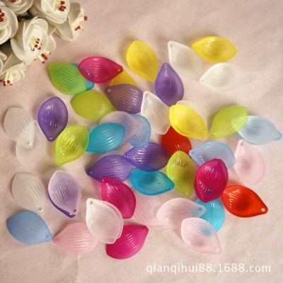 Chromatic Frosted Blade 16*25mm color hanging hole stripe Frosted small water spoon Beaded material