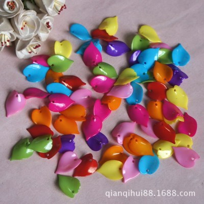 The Factory Directly granted The 19mm color Acrylic Leaf DIY Beaded toy material nipple with hanging hole Leaf
