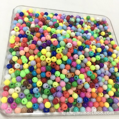 3mm beads hand-woven material acrylic beads spring solid color acrylic beads diy beads wholesale