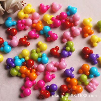 Cartoon Character Beads Beaded Material with manufacturing Direct 12mm Color Mickey Head Aperture 2mm