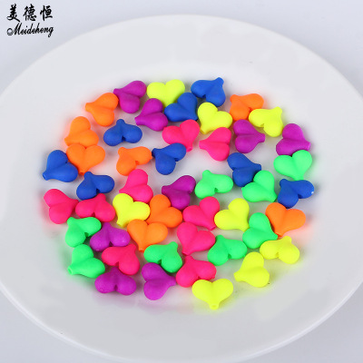 Acrylic Factory Direct selling loose bead material through hole love hair Accessories Hair ring Beads DIY beaded materials Accessories