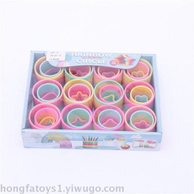 Educational elastic ring plastic polygon children's toys many rings rainbow small spring ring classic nostalgia