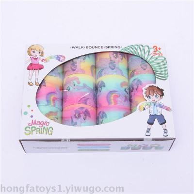 Educational elastic ring plastic polygon children's toys many rings rainbow small spring ring classic nostalgia