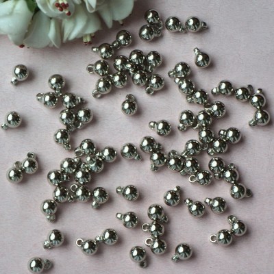 Manufacturers Direct 8mm White K Electroplated Beads ABS Vacuum electroplated beads hanging Holes Smooth round Accessories