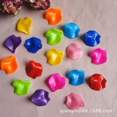 The Manufacturers Direct Bright color chip hanging Bead 28mm size Acrylic Leaf Rose Beaded material