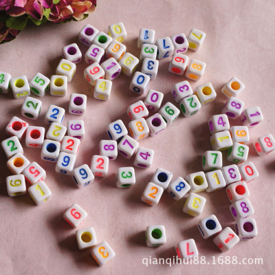 Manufacturers Direct Color Square Letters beads Arabic Numbers beads children Accessories