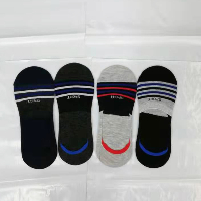 Men's spring and summer horizontal ship socks shallow non-slip silicone invisible socks men's socks casual socks