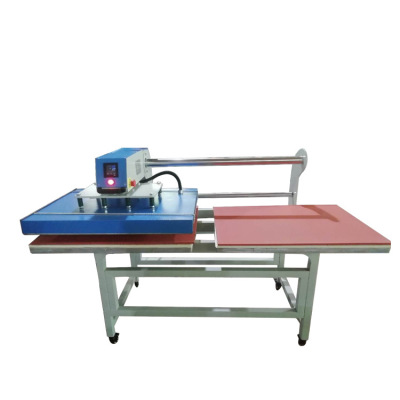 60 x80 stamping machine large surface garment t-shirts pressing machine head mobile pneumatic double station pressing machine