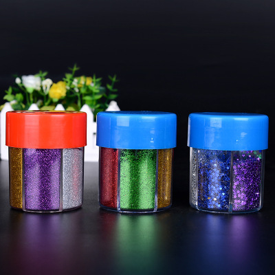 10g 6 color 6L ordinary color through the flash powder flash powder flash chip DIY Christmas craft for children