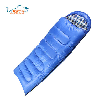 Shenzhou Niu Ge Factory Direct Sales Customized Wholesale Outdoor Camping Envelope Flannel Polyester Cotton Blue Sleeping Bag