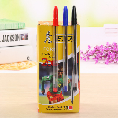 Simple ballpoint pen manufacturers direct 934 hats with blowhole shipment plastic transparent rod 3 color black red blue